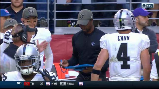 Jon Gruden And Derek Carr Got Into It On The Sidelines