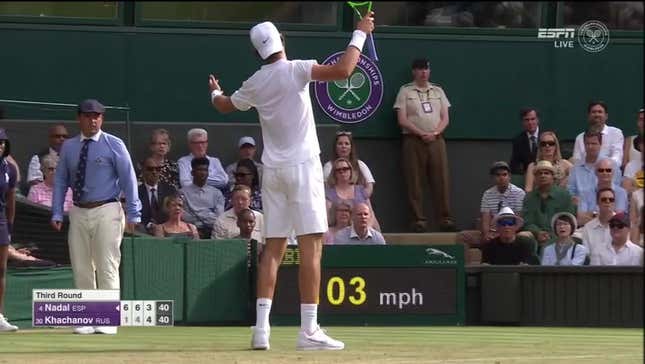 Poor Bastard Whiffs On Rafael Nadal's Second Serve