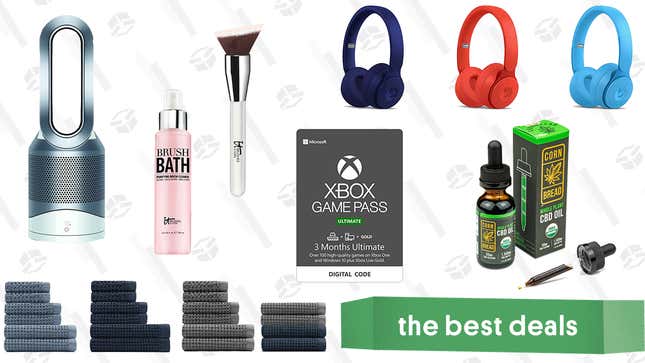 Image for article titled Saturday&#39;s Best Deals: Dyson Hot + Cool Air Purifier, Huckberry Onsen Bath Towels, Beats Solo Pro Headphones, Xbox Game Pass Ultimate, USDA Certified Organic CBD Oil, IT Brush Bath, and More