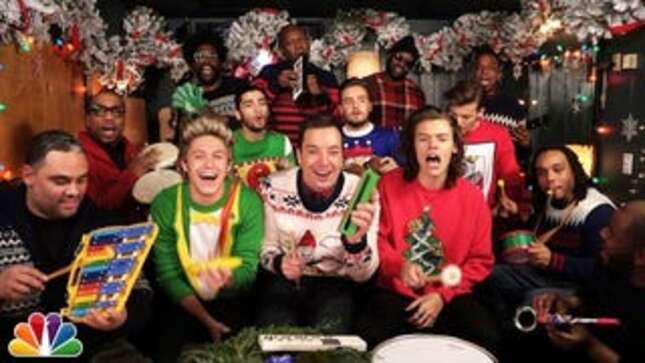 One Direction + Jimmy Fallon + The Roots = Besweatered Christmas Magic