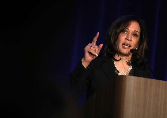 Democratic presidential hopeful U.S. Sen. Kamala Harris (D-Calif.) speaks during the San Francisco Black Newspaper’s Anniversary Celebration on May 09, 2019 in San Francisco, California.