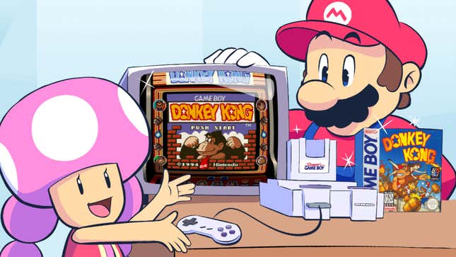 Image for article titled 25 Years Ago, The Super Game Boy Reinvented Donkey Kong