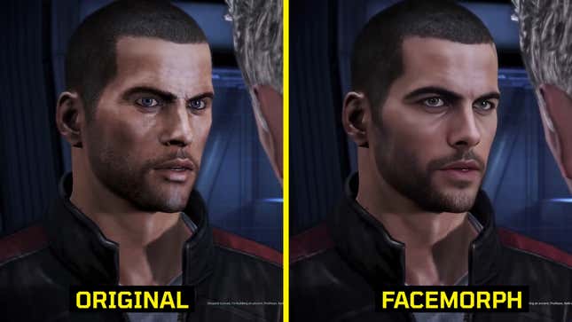 A screenshot show's Corridor Digital's AI generated image of Commander Shepard from Mass Effect. 