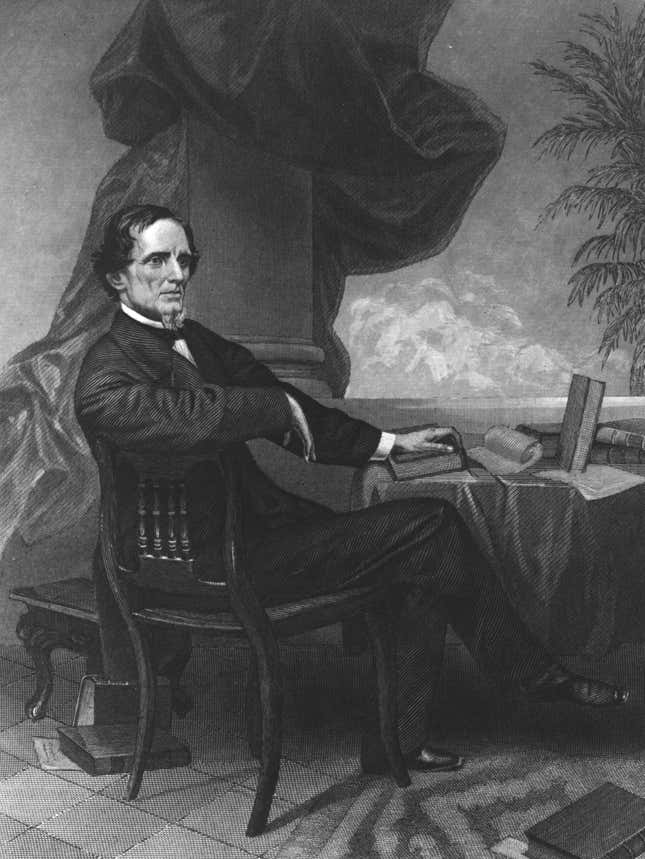 circa 1849: Amerikanischer Politiker und Präsident der Konföderierten Staaten von Amerika, Jefferson Davis (1808–1889)