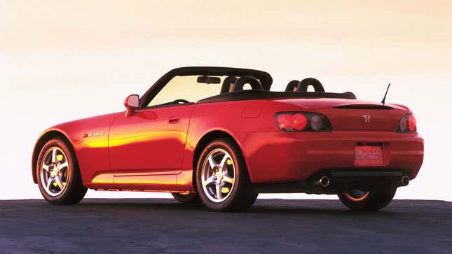 Red Honda S2000 rear-quarter view