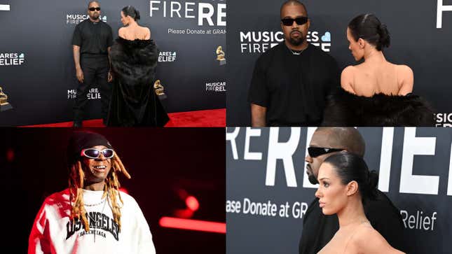 Image for article titled Grammy Producer Addresses Kanye and Bianca Censori’s Red Carpet Stunt, Lip Reader Interprets Kanye And Bianca Censori Exchange, Lil Wayne Speaks Out About Super Bowl Drama, Irv Gotti Dies At 54 And More