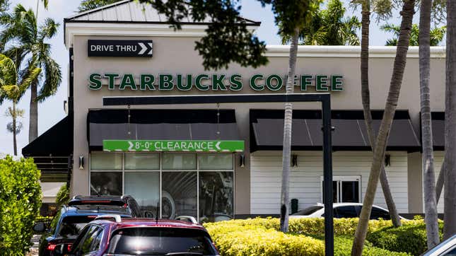 cars in starbucks drive thru