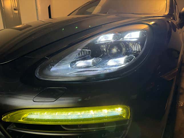Porsche Cayenne with aftermarket Lightwerkz headlights 