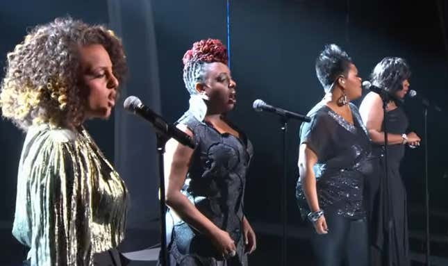 Image for article titled The Root 100: The Best Moments of the Night, Honoring Lost Legends, Honorees Close Out 2024 and Get Ready for the New Year, the &#39;4 Women&#39; Quartet Remains the Best Performance Ever, Celebrating Honoree and Performer Ledisi, Andra Day&#39;s &#39;Rise Up&#39; as a Timeless Anthem, What to Know About Sabrina Greenlee, Everything About Whoopi Goldberg, Where Are They Now?, 2024&#39;s Most Influential Black Celebs, and More