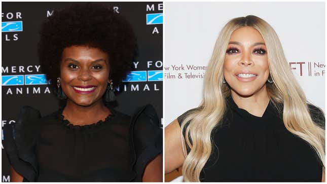 Tabitha Brown at the Mercy For Animals Presents Hidden Heroes Gala 2018on September 15, 2018 in Los Angeles, California; Wendy Williams attends the 2019 NYWIFT Muse Awardson December 10, 2019 in New York City.