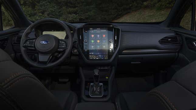 The black interior of the new forester hybrid 