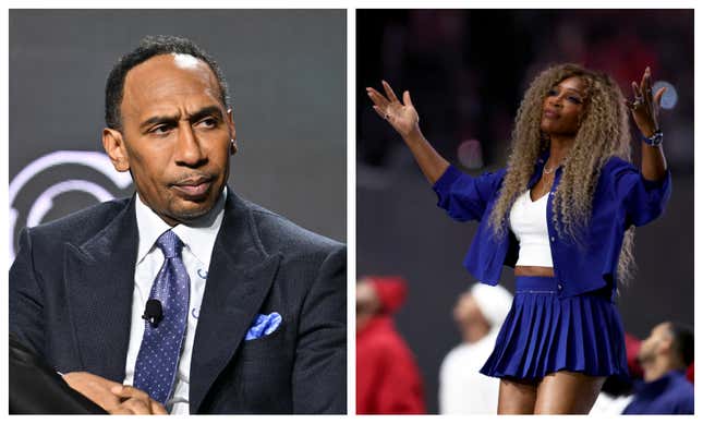 Image for article titled Stephen A. Smith Has Thoughts on Serena Williams&#39; Super Bowl Dance Break... and the Internet Has No Time for His Ish