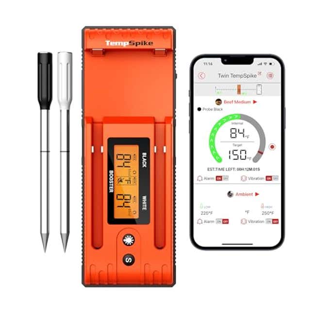 ThermoPro TempSpike Grill Thermometer Wireless up to 500-Ft Remote Range,  Bluetooth Grill Thermometer with Wire-Free Probe, Grill Thermometer  Wireless