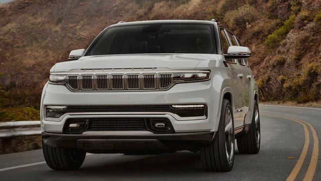 Image for article titled The New Jeep Grand Wagoneer Concept Has A Passenger-Side Screen And Loads Of Chrome