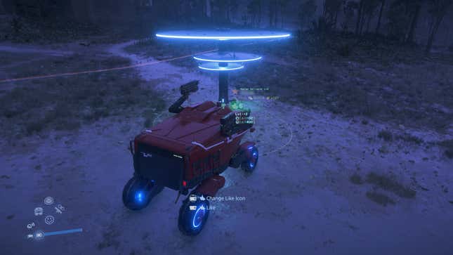 A vehicle stops under a Timefall shelter.