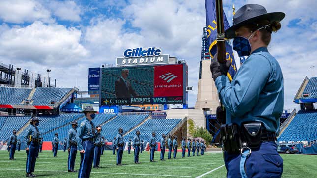 State Police in Massachusetts wear face coverings 