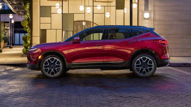 A photo of a red Chevrolet Blazer SUV. 