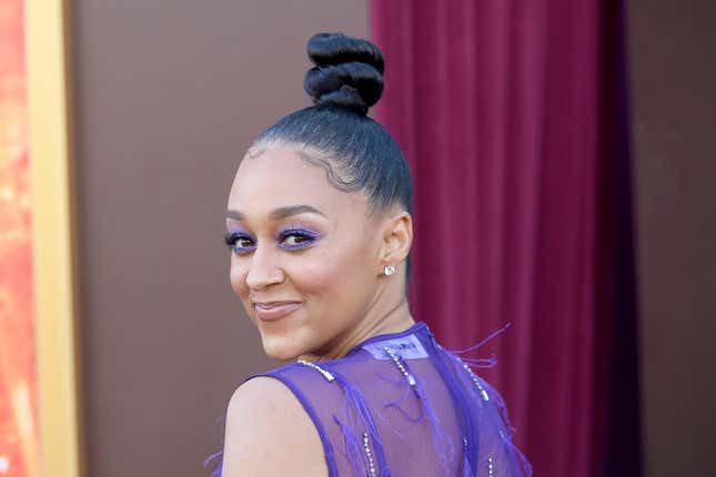 Tia Mowry attends Los Angeles Premiere Of Warner Bros. “Wonka” at Regency Village Theatre on December 10, 2023 in Los Angeles, California
