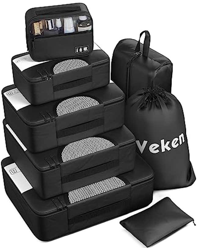 Veken 8 Set Packing Cubes for Suitcases, Travel Essentials Bag Organizers for Carry On, Luggage Organizer Bags Set for Travel Accessories in 4 Sizes (