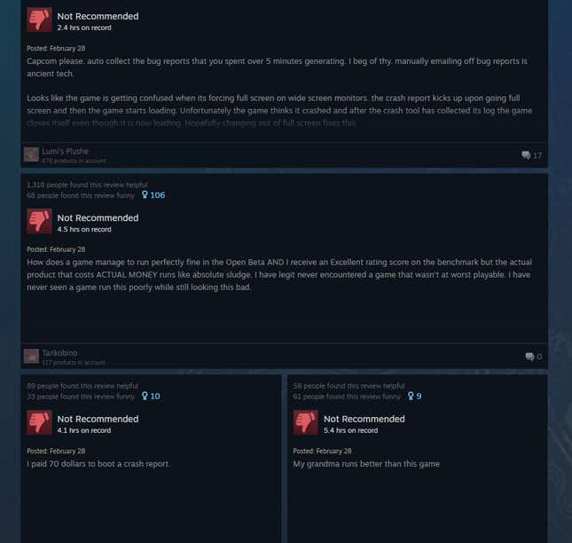 A screenshot shows negative Steam reviews. 