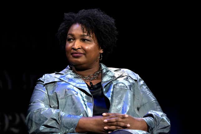 NEW YORK, NEW YORK - MAY 25: Politician and activist Stacey Abrams speaks during a conversation with Wilson Cruz at The 92nd Street Y on May 25, 2023 in New York City.