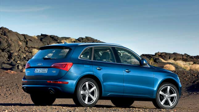 A blue Audi Q5 SUV