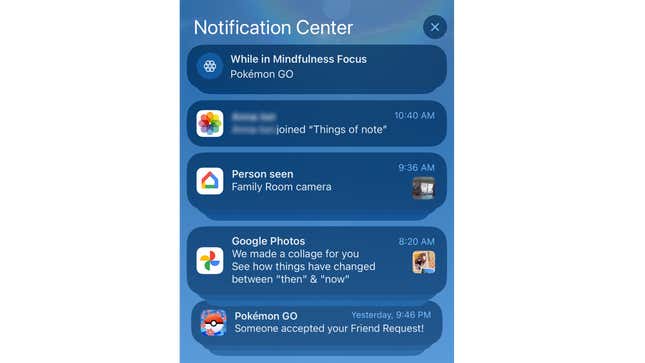 A screenshot of iOS 16