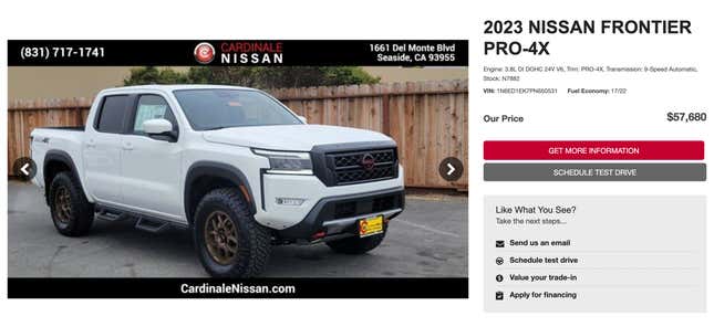 Image for article titled Don&#39;t Pay $50,000 For A Nissan Frontier, I Beg Of You