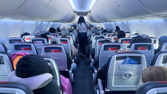 Passengers on an airplane