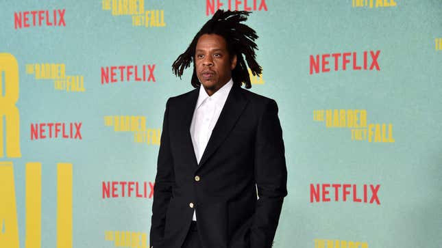 Jay-Z arrives for the Los Angeles Special Screening of Netflix’s “The Harder They Fall” in Los Angeles, October 13, 2021.