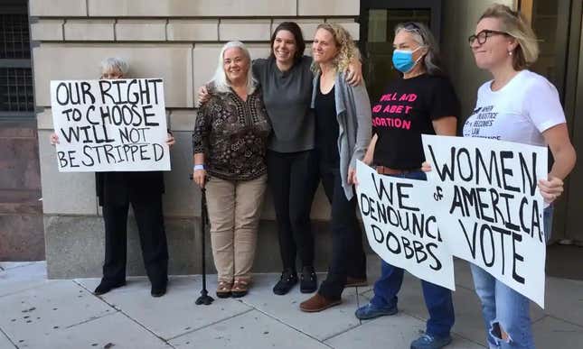 Rolande Baker, Nikki Enfield, and Emily Paterson protested inside the Supreme Court on Nov. 2. They were arrested and jailed for 30 hours in what Baker, who’s been jailed for civil disobedience on numerous occasions, called “the most inhumane place I’ve ever been.”