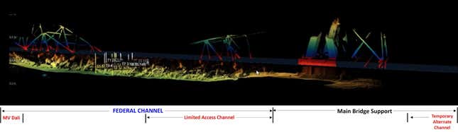 Francis Scott Key Bridge sonar image, full width