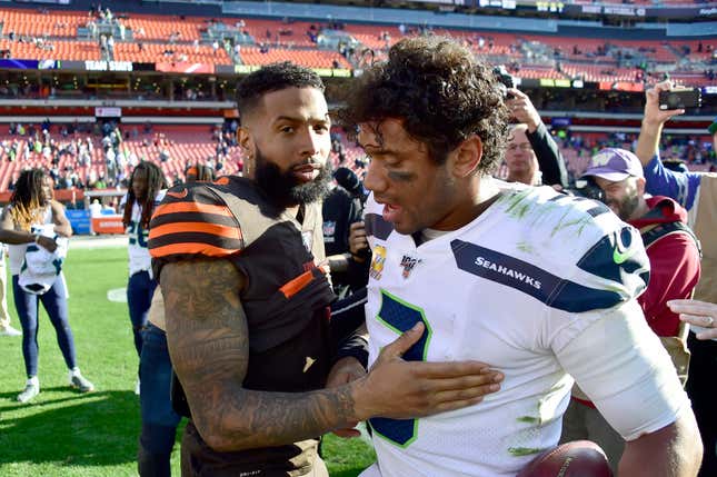 Image for article titled Russell Wilson Is Finally Cleared to Return. Could Odell Beckham Jr. Be Joining Him?