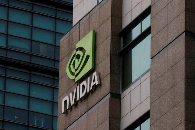 Nvidia logo at headquarters