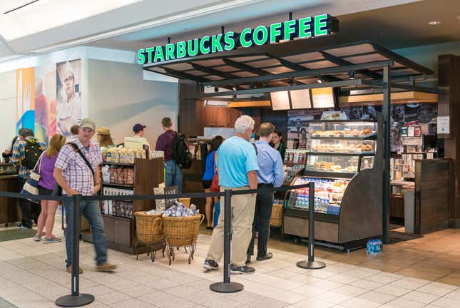 A Starbucks in Canada at the Pearson International Airport.