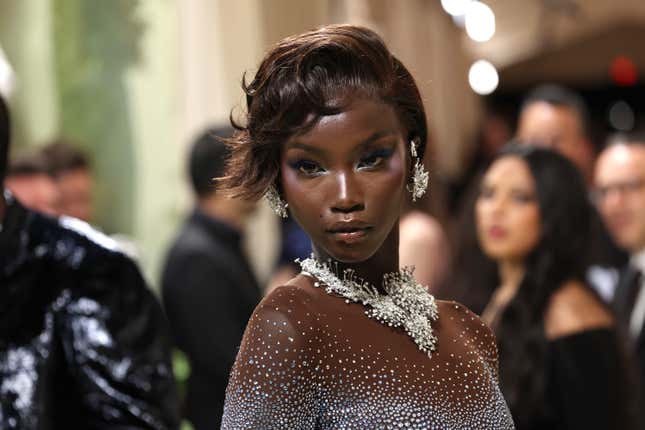 Anok Yai attends The 2024 Met Gala Celebrating “Sleeping Beauties: Reawakening Fashion” at The Metropolitan Museum of Art on May 06, 2024 in New York City.