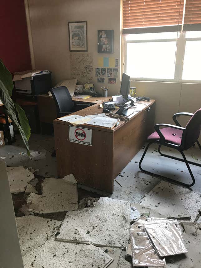 White’s office on Ross University’s campus after Maria hit.