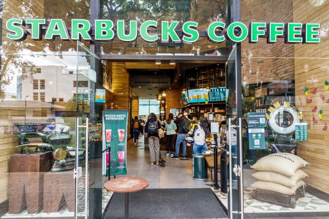 Starbucks Coffee shop in Bogota, Colombia.