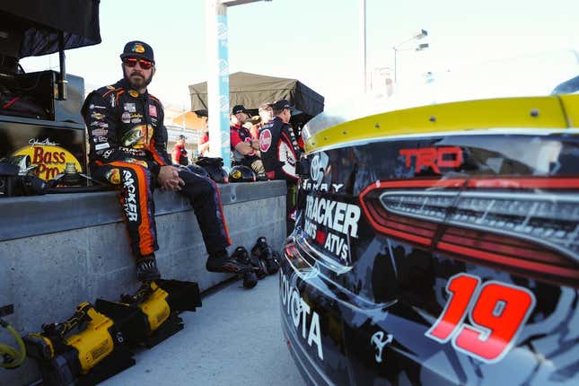 Oct 21, 2023; Homestead, Florida, USA; NASCAR Cup Series driver Martin Truex Jr (19) during practice for the 4EVER 400 presented by Mobil 1 at Homestead-Miami Speedway.