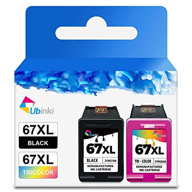 Image for article titled Ubinki Remanufactured Ink Cartridge Replacement for HP 67XL (Black Color 2-Pack) 67 XL for HP67 HP67XL 2700 2700e 2752 2752e 2742e 2755e 4100 4100e 4152e 4155e 6000 6055e 6055 6400 6458 6458e 6455e, Now 28% Off