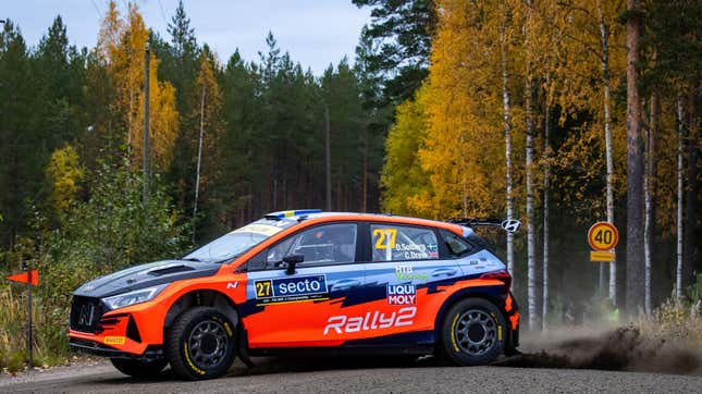 Image for article titled Oliver Solberg Crashed His WRC2 Hyundai Hard In Finland