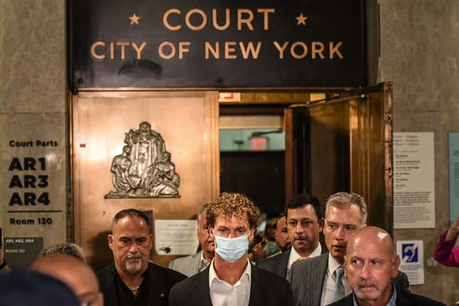 NEW YORK, NEW YORK - MAY 12: Daniel Penny leaves the Criminal Court of Manhattan after his arraignment on May 12, 2023 in New York City.