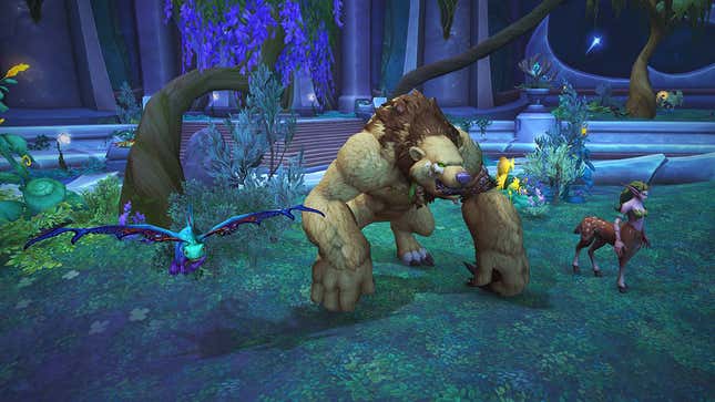 Players gather for what looks like a furry convention in World of Warcraft classic.