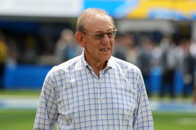 Sep 10, 2023; Inglewood, California, USA; Miami Dolphins owner Stephen Ross watches from the sidelines during the game against the Los Angeles Chargers at SoFi Stadium.