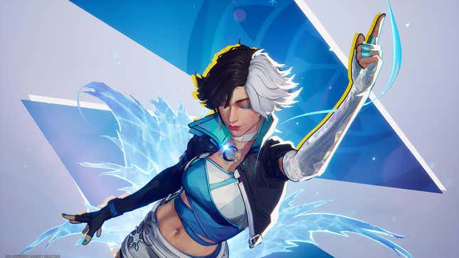  Luna Snow poses and points upwards during her MVP animation.