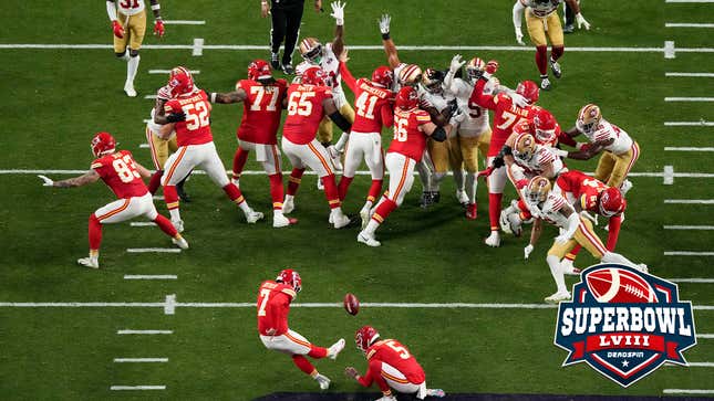 Image for article titled Harrison Butker one-ups Jake Moody, eclipses Super Bowl-record FG