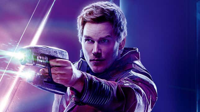 Chris Pratt as Star-Lord in a promo poster for Avengers: Infinity War. 
