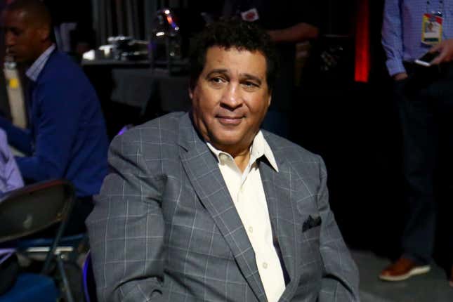 Sportscaster Greg Gumbel is interviewed prior to the 2016 NCAA Men’s Final Four at NRG Stadium on April 1, 2016 in Houston, Texas.