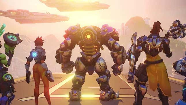 Overwatch heroes watch a sunset on their pro careers. 