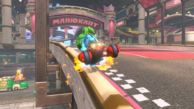 Pianta rides on a rail.